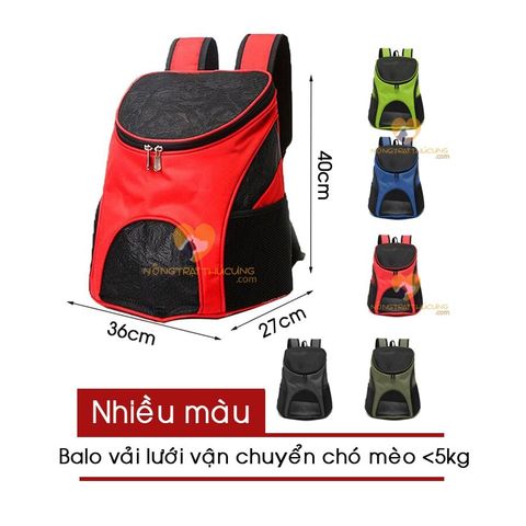  Balo Lưới Vận Chuyển Chó Mèo Dưới 5kg - Nhiều Màu 