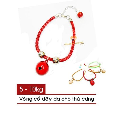  Vòng cổ dây da chuông lớn 