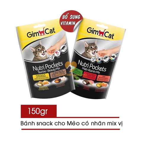  Bánh Thưởng GimCat Nutri Pockets Mèo Có Nhân Gói 150g - Mix vị 