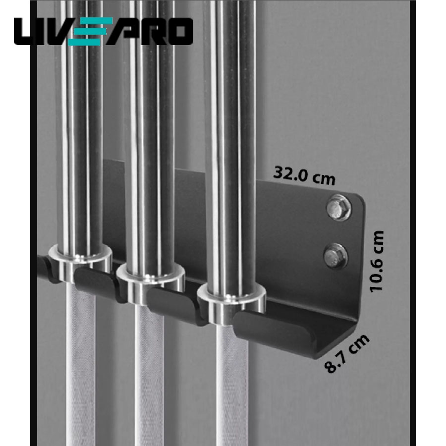 LivePro Vertical Barbell Rack λεπτομέρεια διαστάσεων