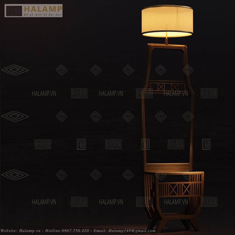  Đèn sàn kết hợp giá cài sách báo Halamp FL005 