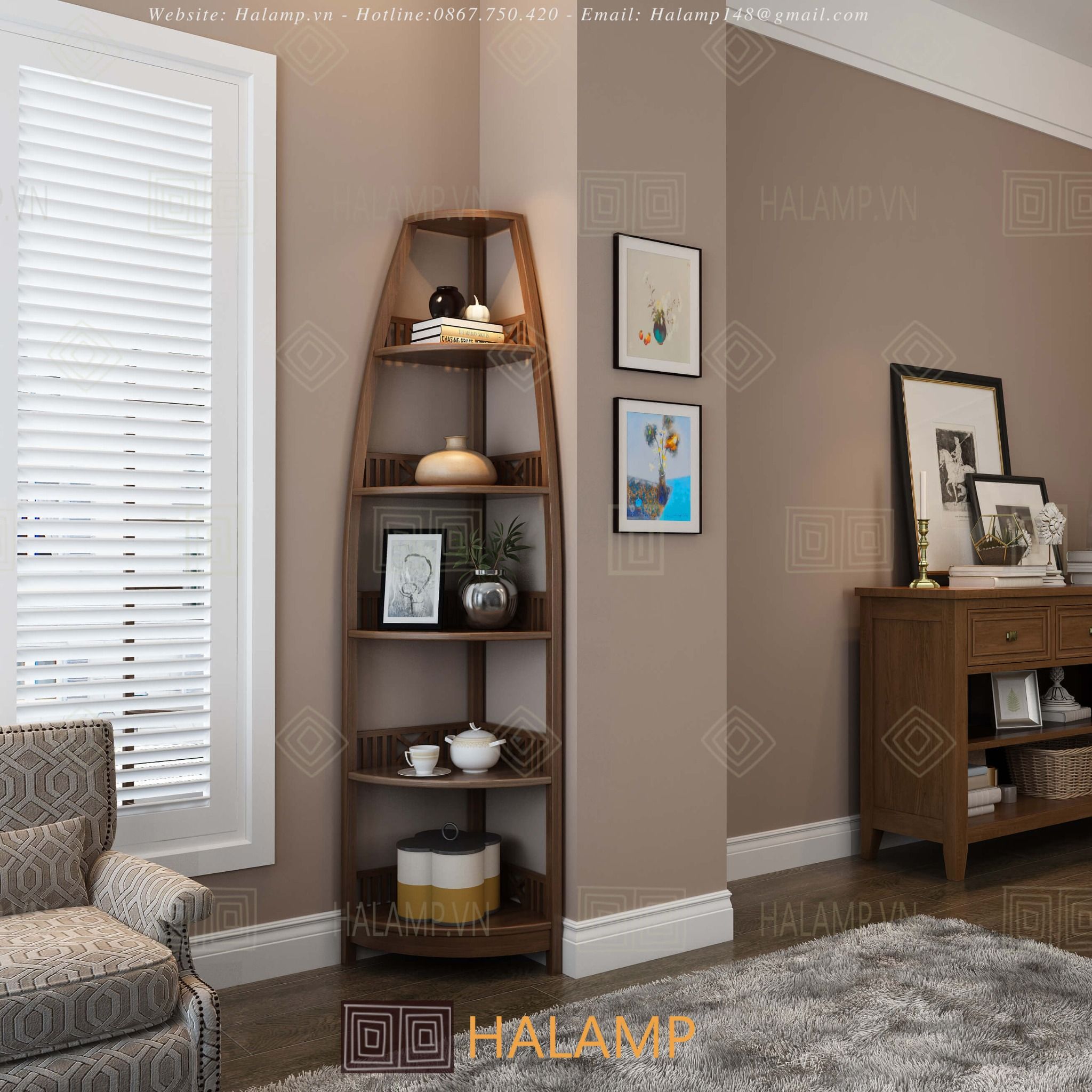  Kệ góc tường đa năng Halamp GT001 