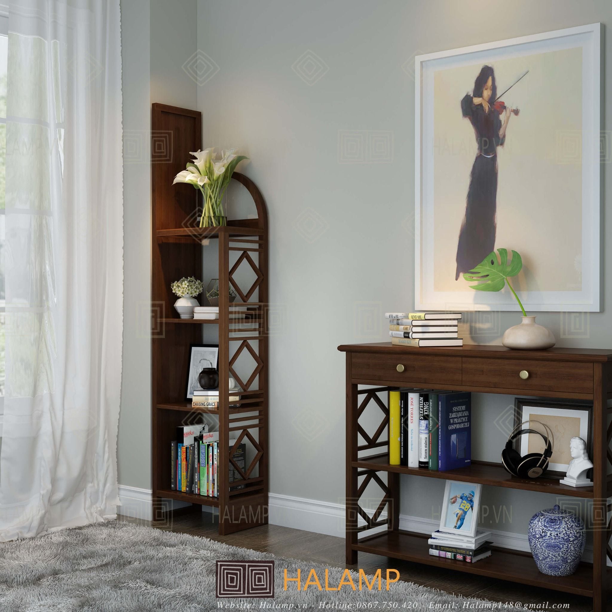  Kệ góc tường hẹp 4 tầng Halamp GT002 