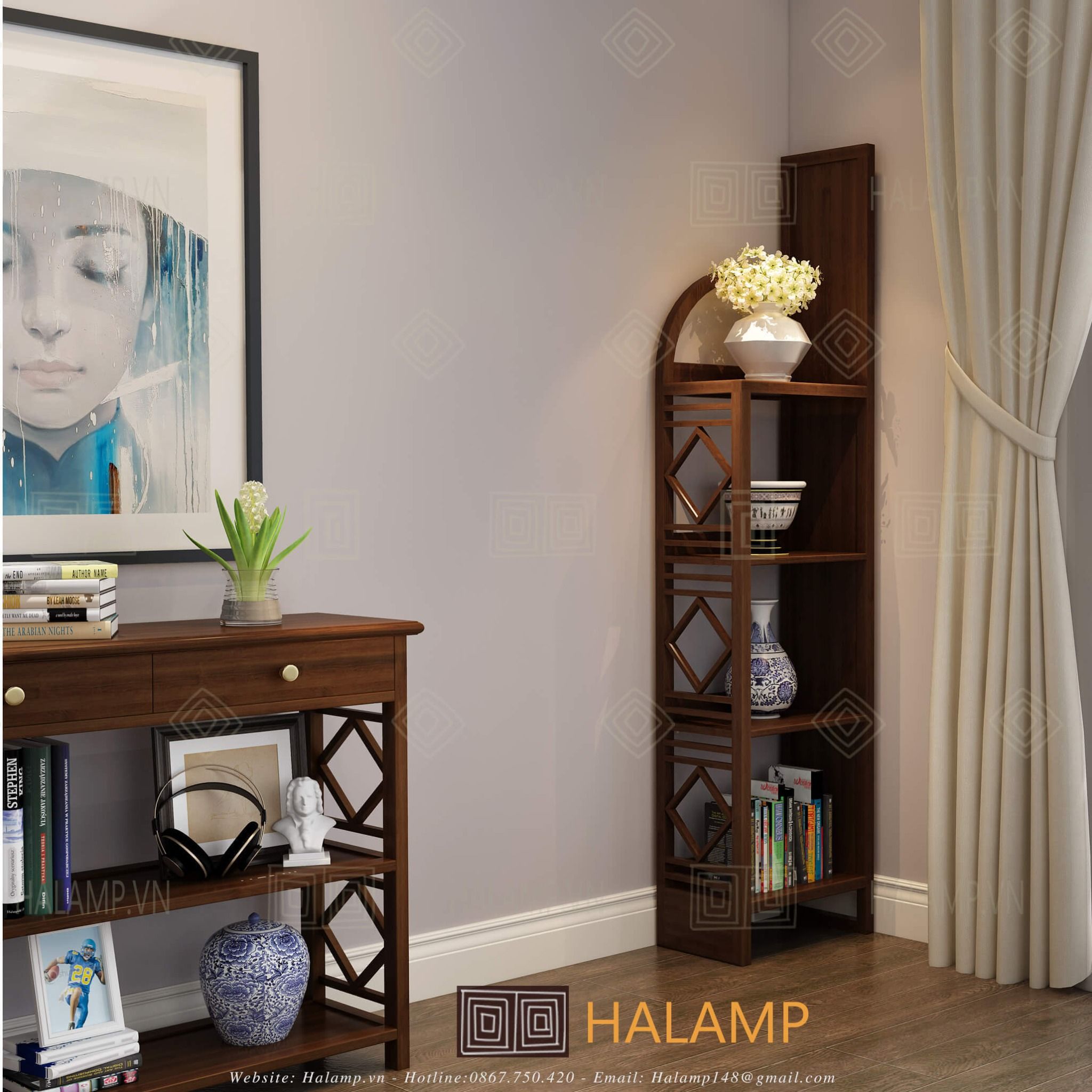  Kệ góc tường hẹp 4 tầng Halamp GT002 