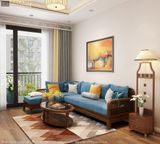  Sofa gỗ óc chó chữ L Halamp SFG003 