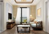  sofa gỗ cho phòng khách chung cư nhỏ Halamp SF010 
