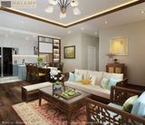  Sofa gỗ phòng khách chung cư Halamp SF004 