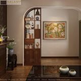  Tủ trang trí kết hợp vách bình phong Halamp TT004 