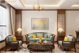  Sofa chân cong gỗ tự nhiên SF014 phù hợp với phòng khách rộng 