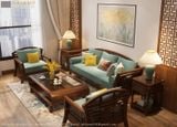  Sofa chân cong gỗ tự nhiên SF014 phù hợp với phòng khách rộng 