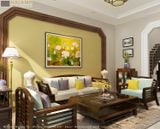  Sofa chân cong gỗ tự nhiên SF014 phù hợp với phòng khách rộng 