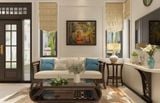  Sofa gỗ phong cách Việt với chất liệu gỗ Gụ Halamp SF009 