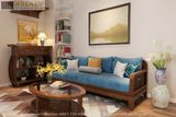  Sofa gỗ óc chó chữ L Halamp SFG003 