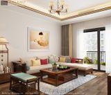  Sofa góc tay vuông gỗ tự nhiên SF013 phù hợp với nhiều phòng khách 