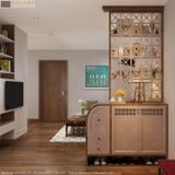  Tủ giầy kết hợp vách trang trí ngăn phòng Halamp TT011 