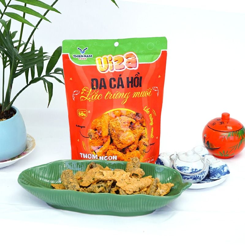  Da cá hồi lắc trứng muối Uiza- Thơm ngon giòn tan 30g/gói, 50g/gói 