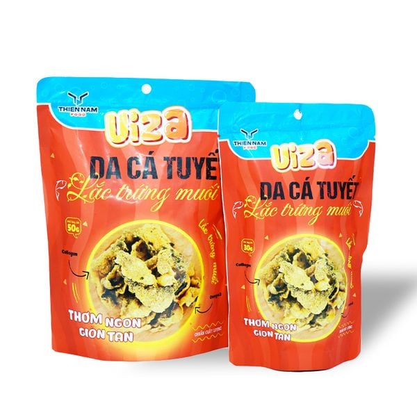  Da cá tuyết lắc trứng muối Uiza- Thơm ngon giòn tan 30g/gói, 50g/gói 