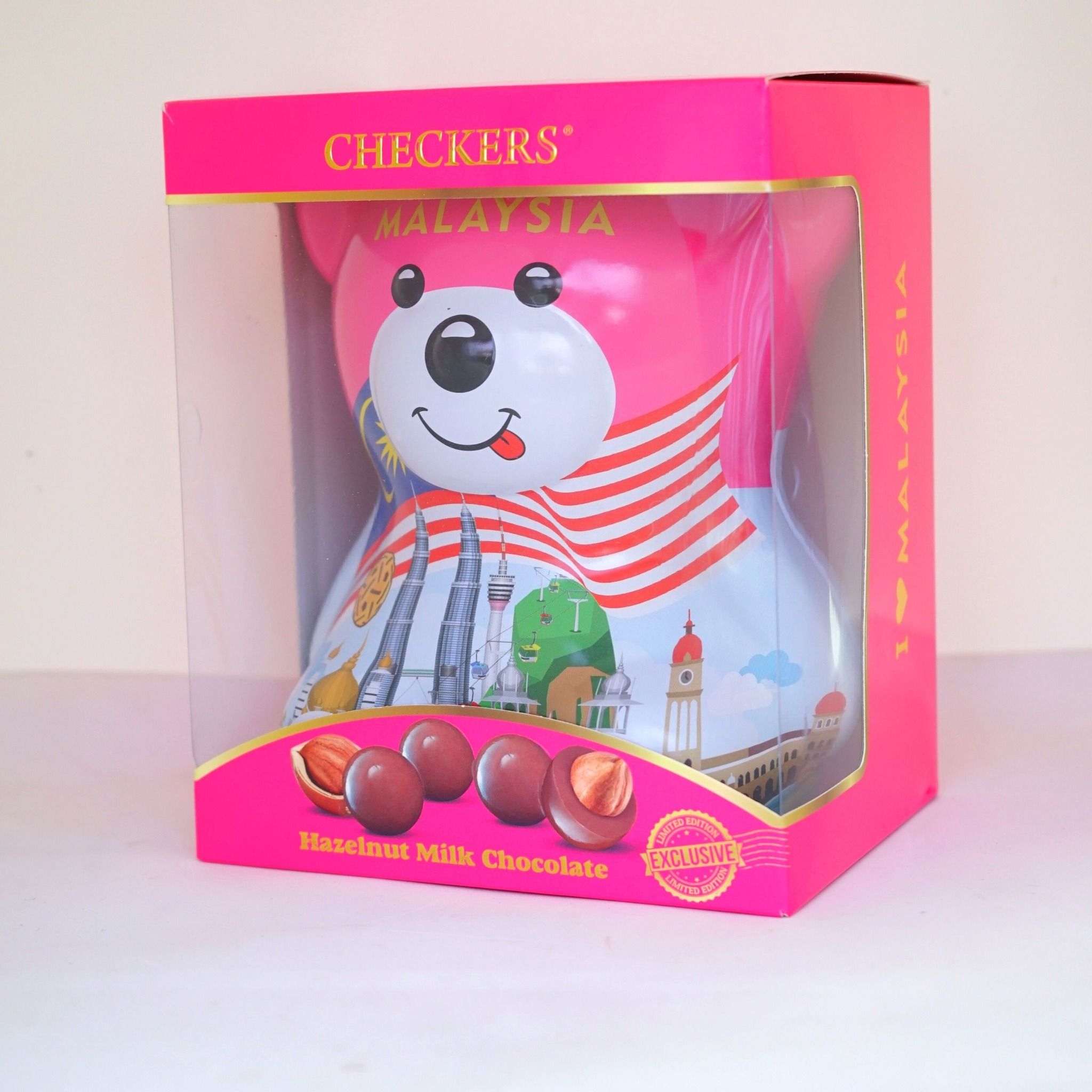  Checkers Teddy Bear Socola Sữa Hạt dẻ hộp thiếc 150g 