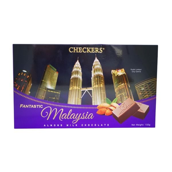  Checkers Fantastic Malaysia Socola Sữa Hạt Hạnh Nhân 150g - (Purple Box) 