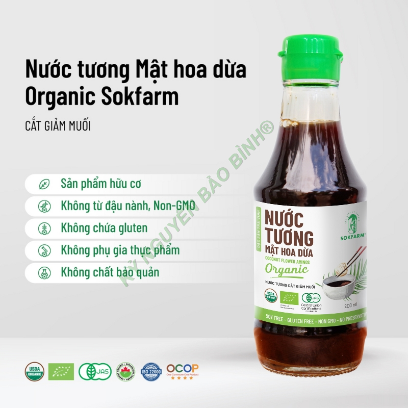  Nước tương mật hoa dừa organic Sokfarm 