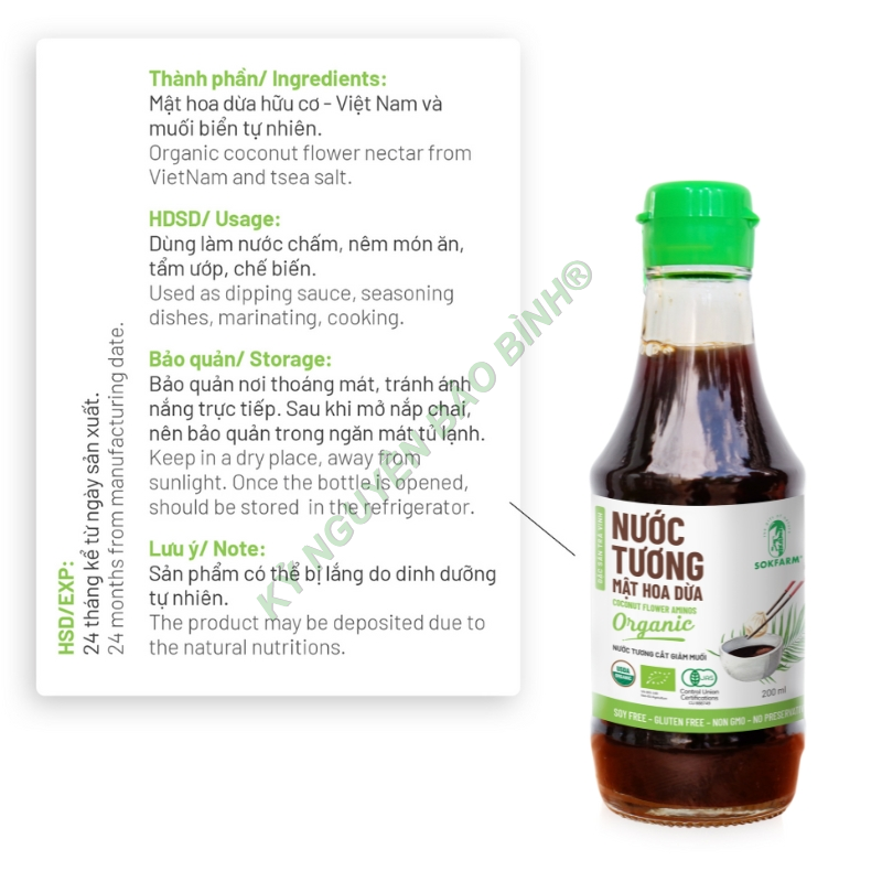  Nước tương mật hoa dừa organic Sokfarm 