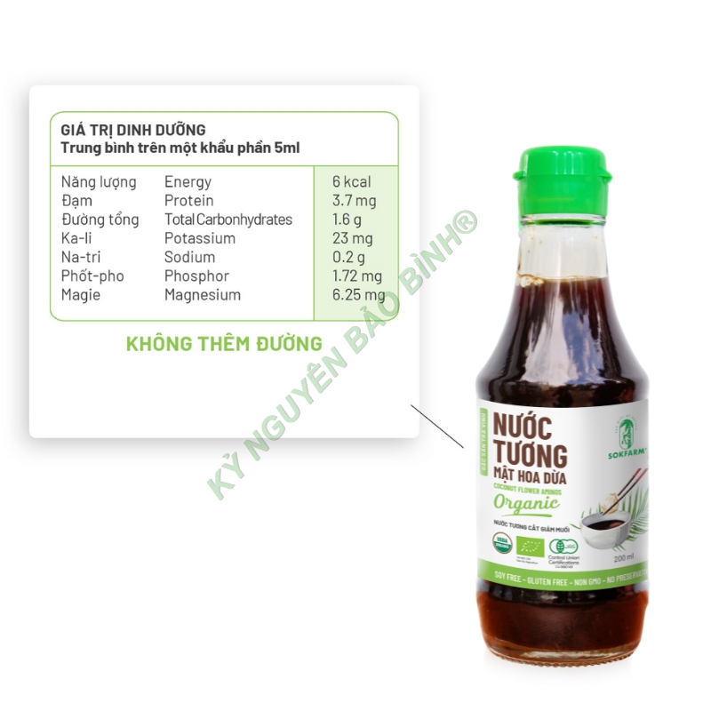  Nước tương mật hoa dừa organic Sokfarm 