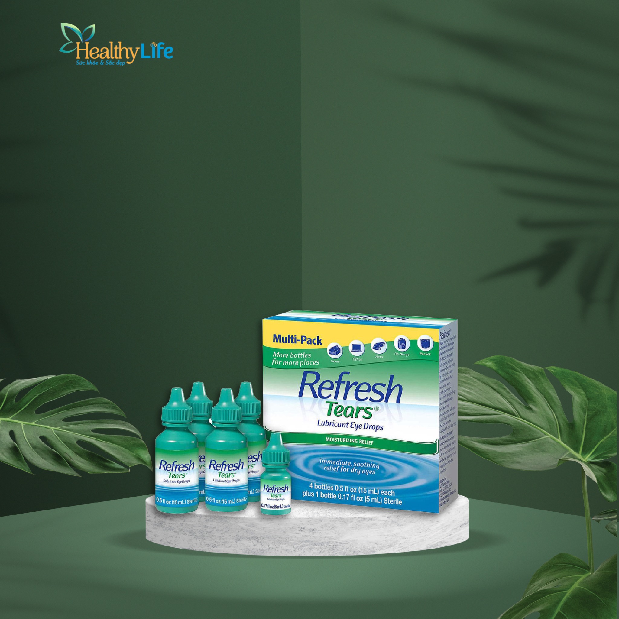 Thuốc nhỏ mắt Refresh Tears Lubricant Eye Drops MultiPack, 65 ml của