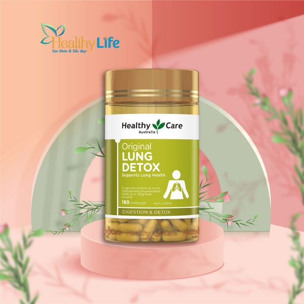  Viên uống giúp thanh lọc phổi Healthy Care Original Lung Detox 180 viên 