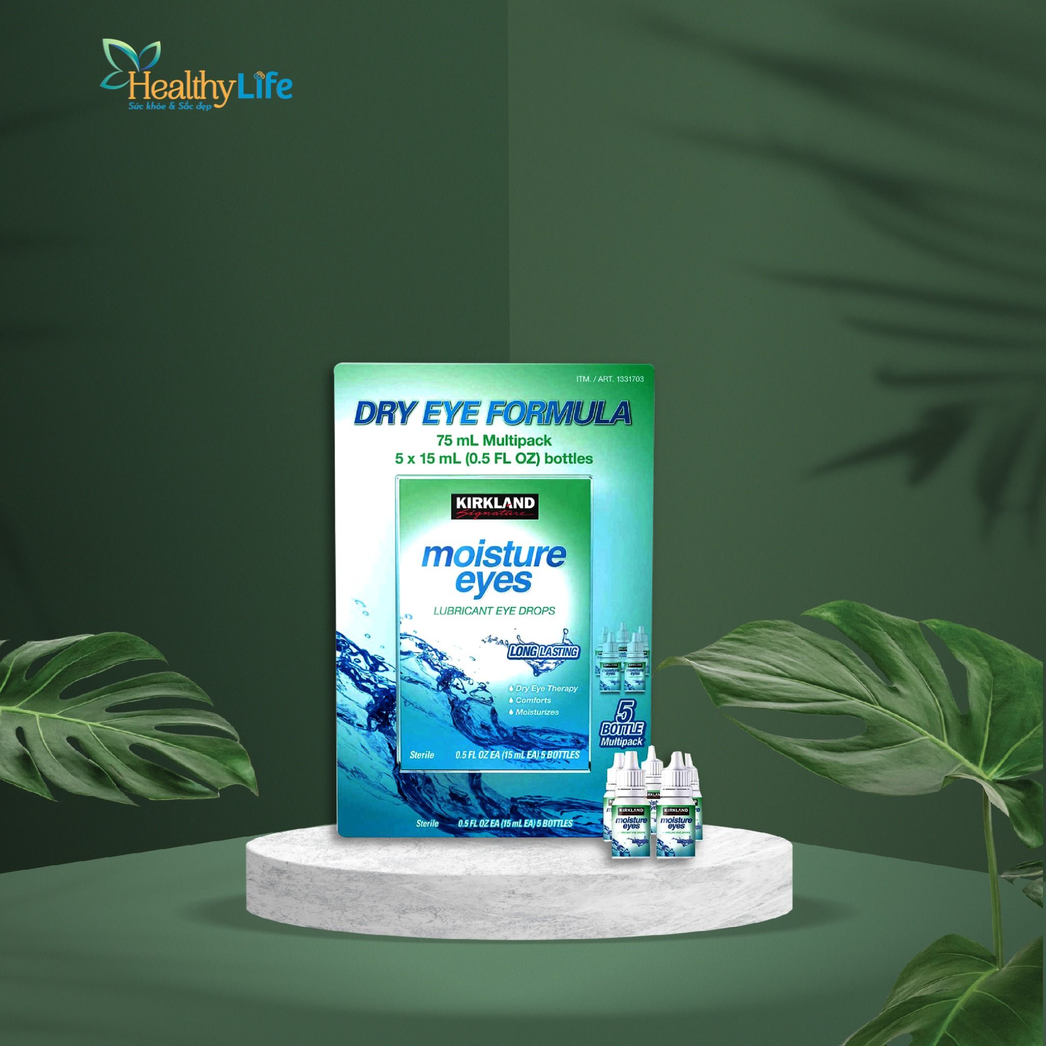 Nhỏ mắt Kirkland Signature Moisture Eyes Dry Eye Therapy Drops, 75 ml