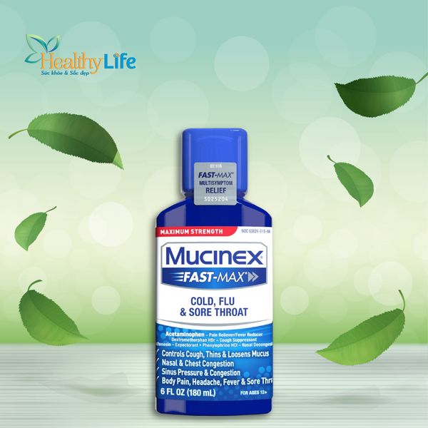 Siro ho người lớn Mucinex Fast-Max Cold, Flu, & Sore Throat Relief Liquid - Acetaminophen - 180 ml. 