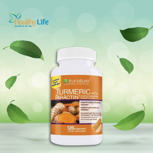  Hỗ trợ khớp, kháng viêm, chống oxy hóa tinh chất nghệ Trunature Turmeric With ParActin 120 Viên 