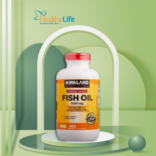  Viên uống Dầu cá Kirkland Signature™ Omega-3 Fish oil 400 Viên nhập từ Mỹ 