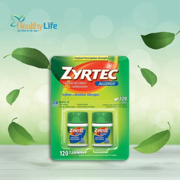  Viên chống dị ứng Zyrtec Antihistamine Allergy 10mg 120 Tablets 