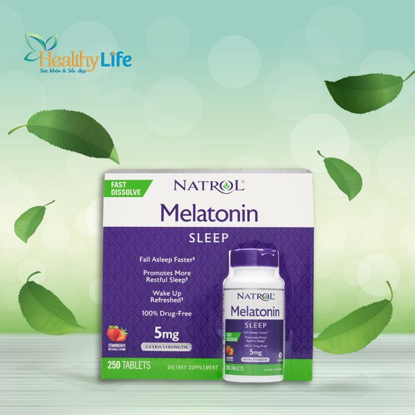  Viên ngậm giúp ngủ ngon Natrol Melatonin Sleep 5mg 250 viên 