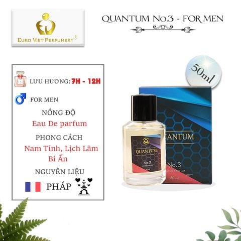  Nước Hoa Nam Cao Cấp Euro Viet, QUANTUM No.3 50ml 