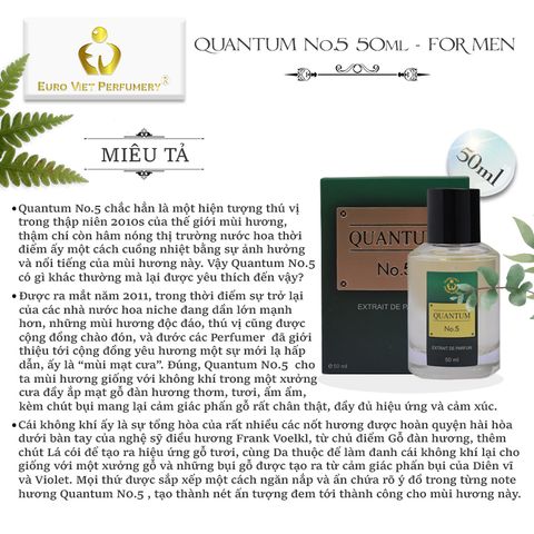  Nước Hoa Nam Cao Cấp, Euro Viet Quantum No.5 10ml, 50ml 