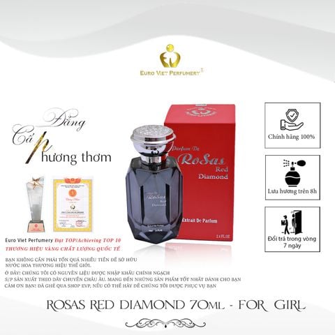  Nước Hoa Nữ Cao Cấp Rosas Red Diamond Nhẹ Nhàng, Sang Trọng, Thu Hút, Lưu Hương 7-12 tiếng 10ml 70ml 