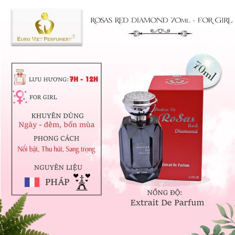  Nước Hoa Nữ Cao Cấp Rosas Red Diamond Nhẹ Nhàng, Sang Trọng, Thu Hút, Lưu Hương 7-12 tiếng 10ml 70ml 