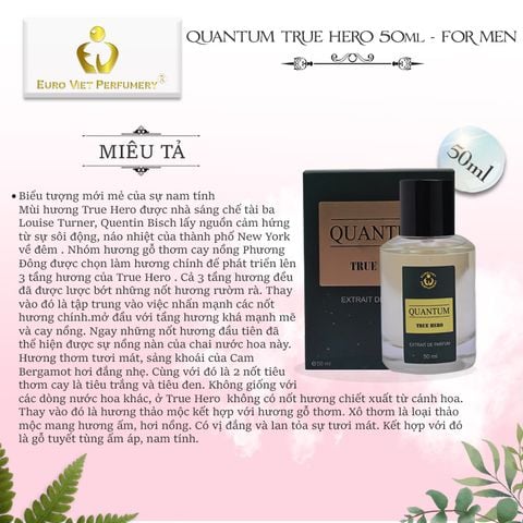  Nước Hoa Nam Cao Cấp, Euro Viet Quantum True Hero 10ml, 50ml 