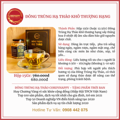 Quà Tặng Vạn Phúc - Đông Trùng Hạ Thảo Sấy Thăng Hoa 12.5g, Mật Ong Ngâm ĐTHT 350mL