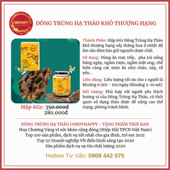 Đông Trùng Hạ Thảo Khô Sấy Thăng Hoa CordyHappy 6Gr (Loại Thượng Hạng)