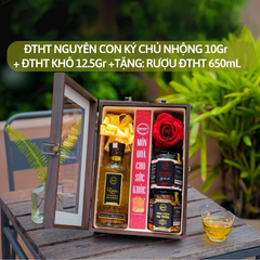 Quà Tặng Phú Quý - Đông Trùng Hạ Thảo Nguyên Con Ký Chủ Nhộng 10g, ĐTHT Sấy Thăng Hoa 12.5g, Rượu ĐTHT 650mL