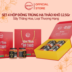 Quà Tặng Lộc Xuân - Combo 4 Hộp Đông Trùng Hạ Thảo Sấy Thăng Hoa CordyHappy 12.5Gr