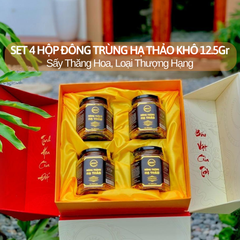 Quà Tặng Lộc Xuân - Combo 4 Hộp Đông Trùng Hạ Thảo Sấy Thăng Hoa CordyHappy 12.5Gr