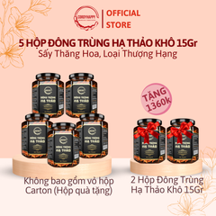 Combo 5 Hộp Đông Trùng Hạ Thảo Khô Sấy Thăng Hoa CordyHappy (Loại Thượng Hạng) 15g