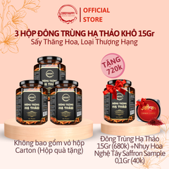 Combo 3 Hộp Đông Trùng Hạ Thảo Khô Sấy Thăng Hoa CordyHappy (Loại Thượng Hạng) 15g