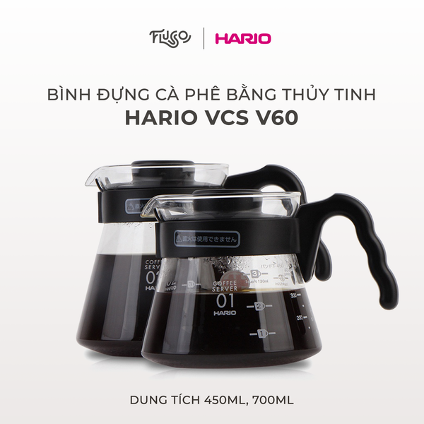  Bình đựng cà phê Hario server nắp nhựa 