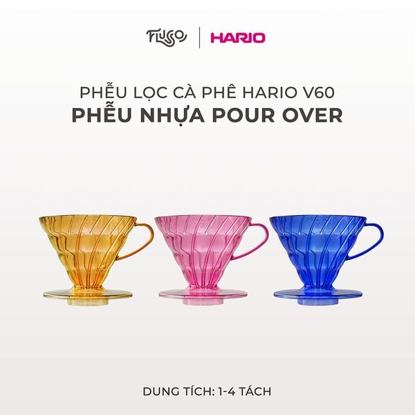  Phễu Lọc Cà Phê Hario V60 - Phễu Nhựa Pour Over 