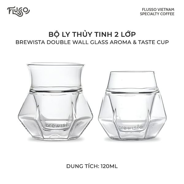  Ly thủy tinh 2 lớp Brewista Aroma cup 300ml 
