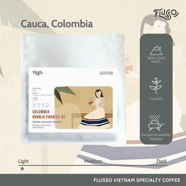  Cà phê Specialty Colombia Granja Paraiso 92 Orange Bourbon Double Anaerobic Washed 
